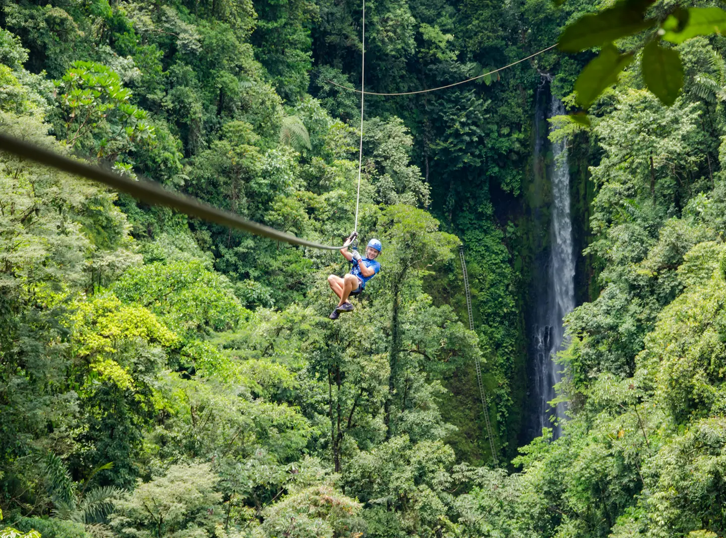 Arenal Zip Lining Over Waterfalls